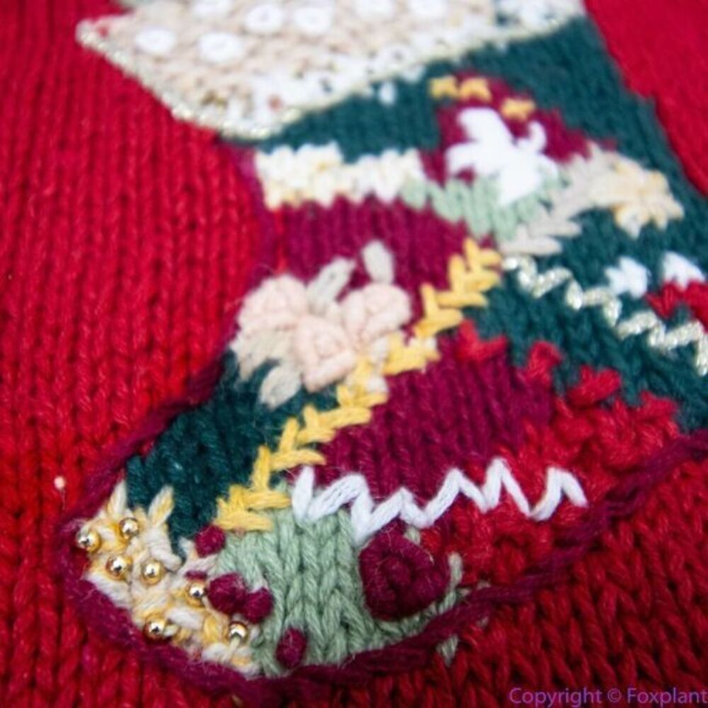 Vintage BonWorth Christmas ugly sweater,‎ 3D, Santa Clause, cardinal, M - Picture 12 of 16